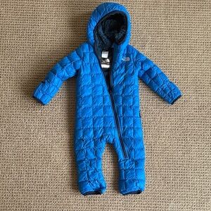 The North Face Blue Quilted Kids Snowsuit bunting